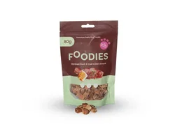 חטיף FOODIES קוביות ברווז ודג קוד 80 גרם